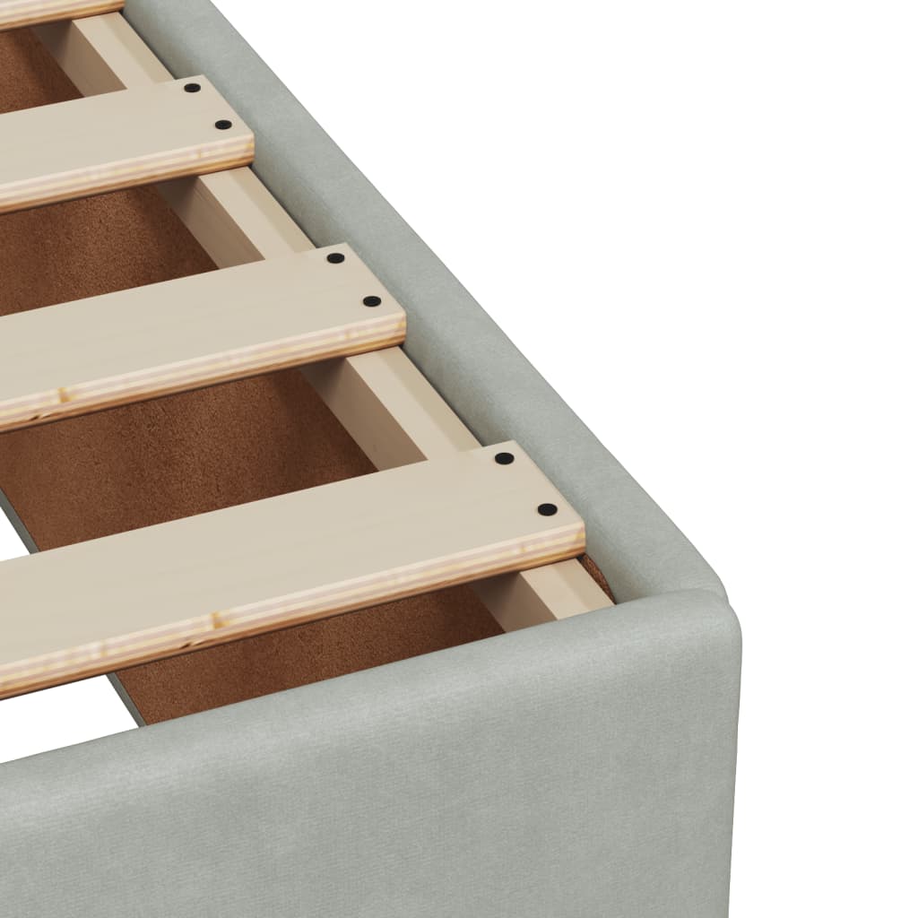 Cadre de lit sans matelas gris clair 160x200 cm velours - XIOS