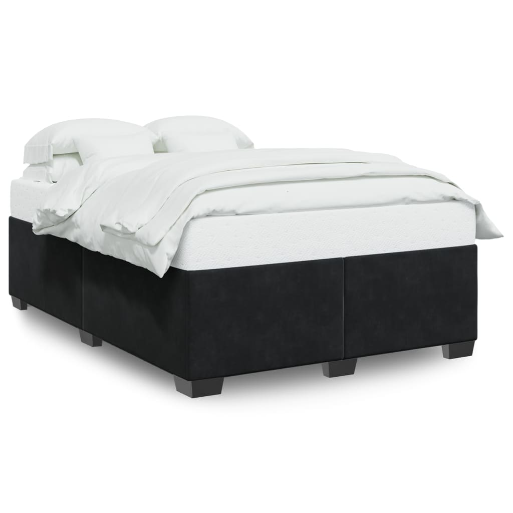 Cadre de lit sans matelas noir 160x200 cm velours - XIOS