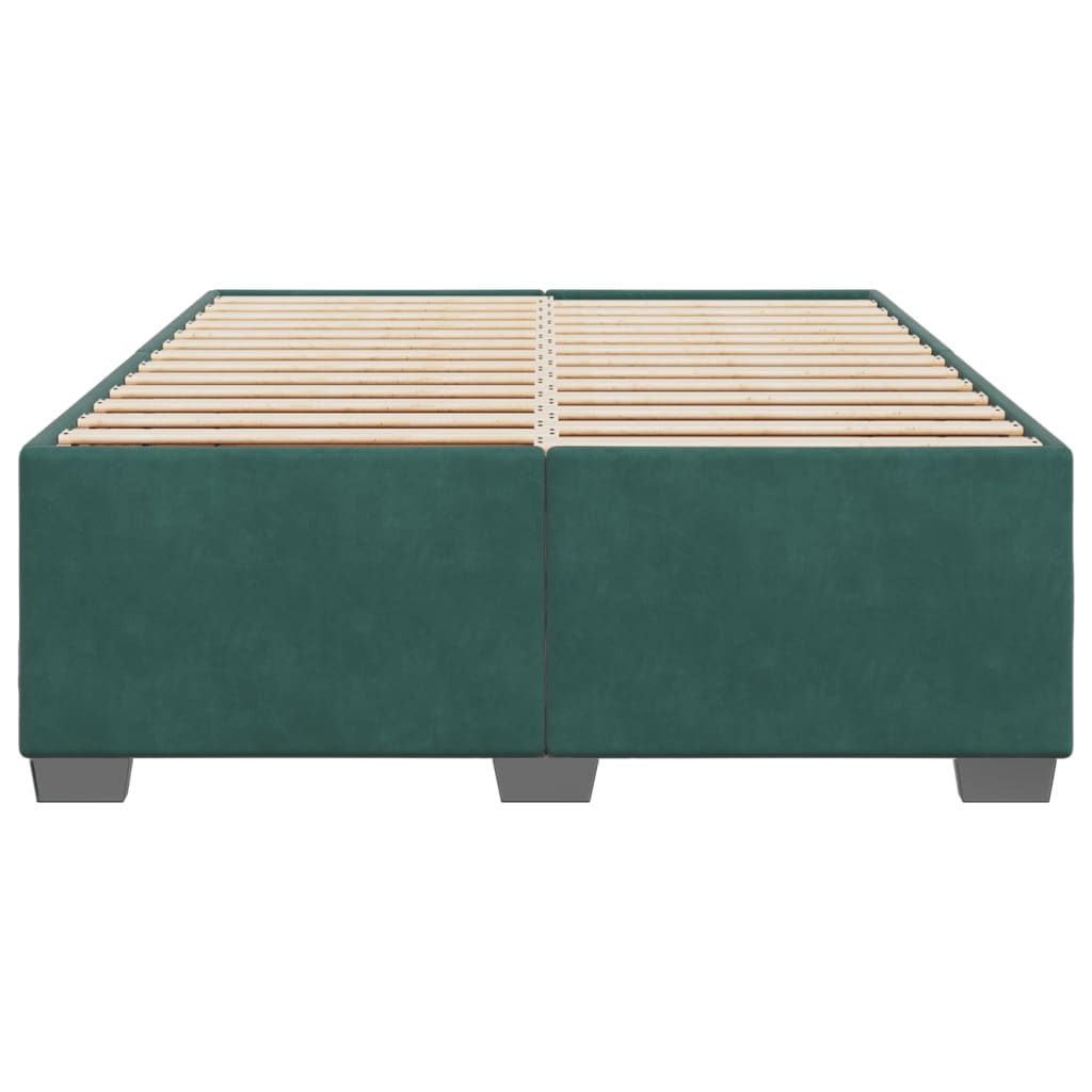 Cadre de lit sans matelas vert foncé 160x200 cm velours - XIOS