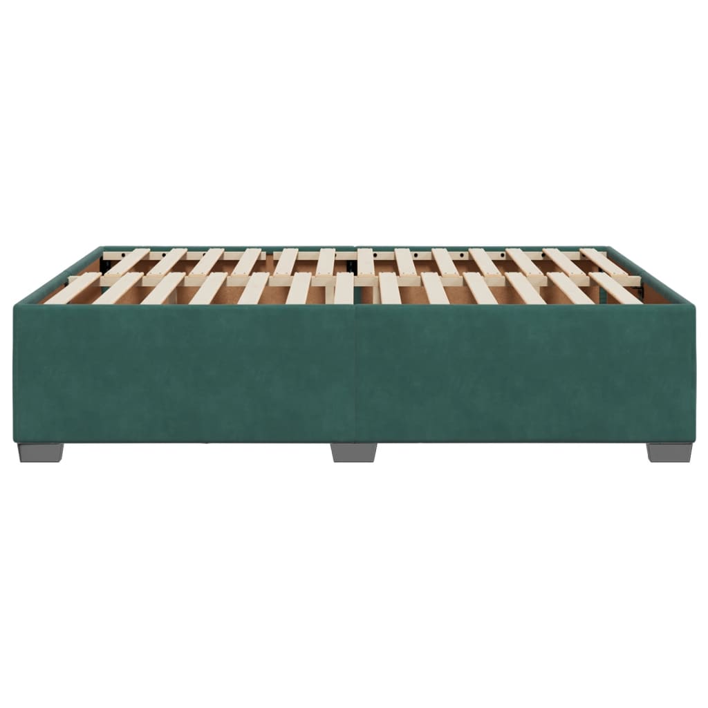 Cadre de lit sans matelas vert foncé 160x200 cm velours - XIOS