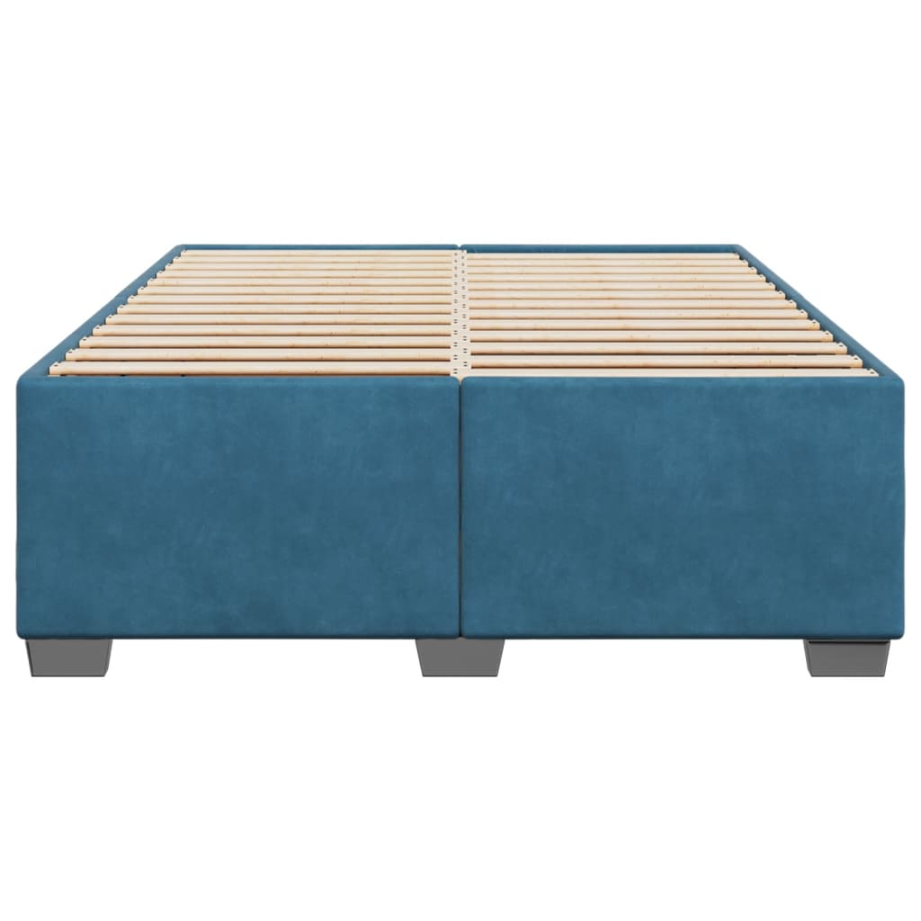 Cadre de lit sans matelas bleu 160x200 cm velours - XIOS
