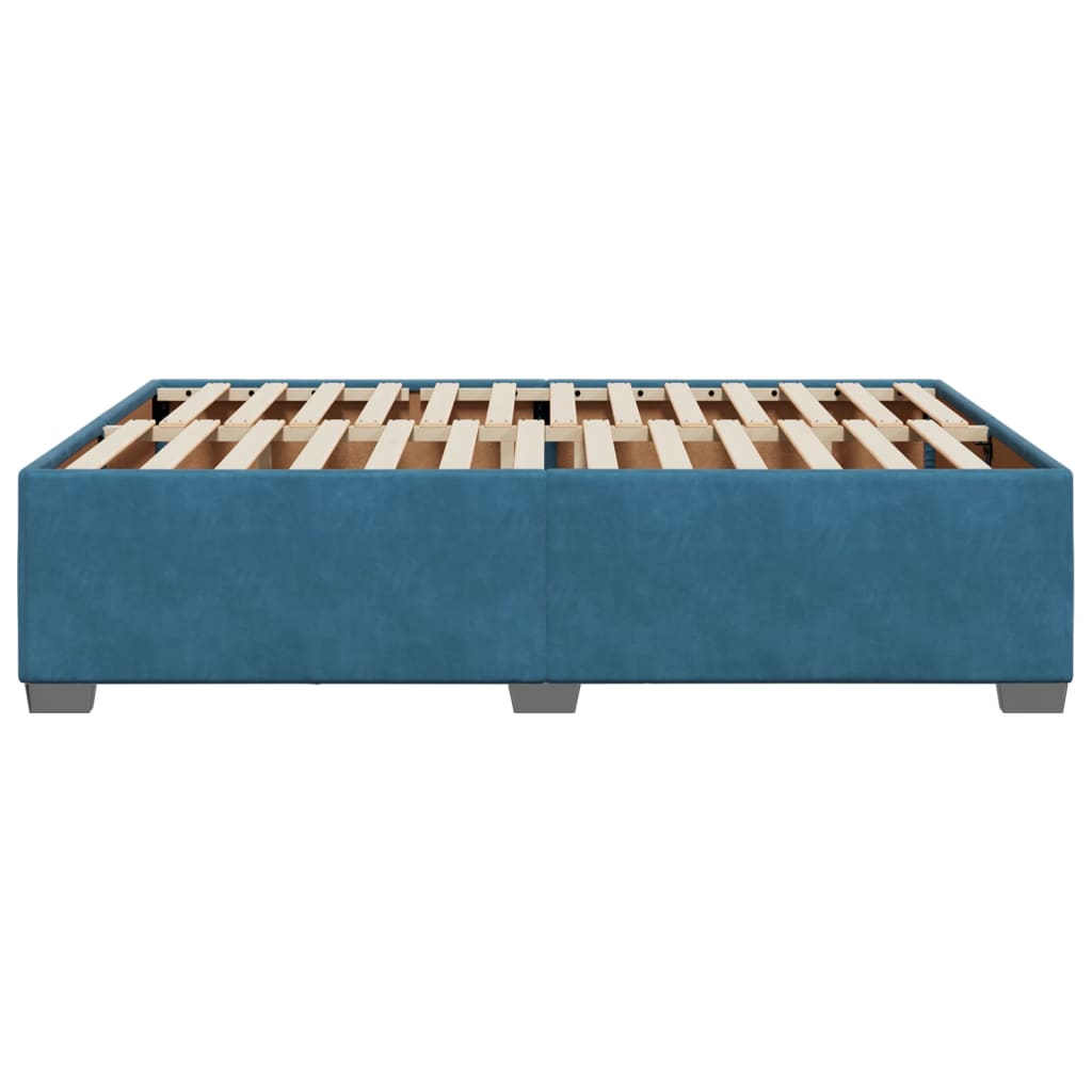 Cadre de lit sans matelas bleu 160x200 cm velours - XIOS