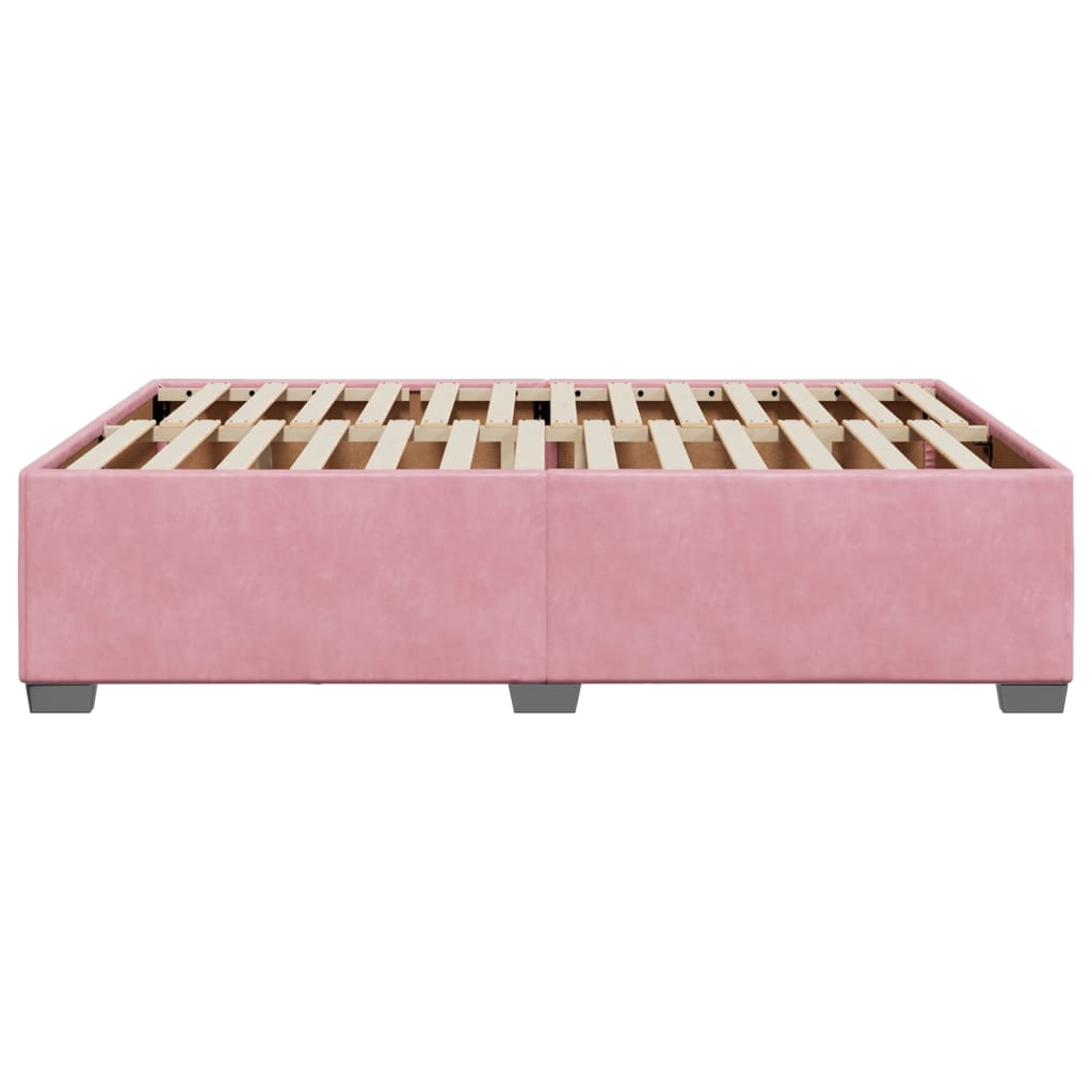 Cadre de lit sans matelas rose 160x200 cm velours - XIOS