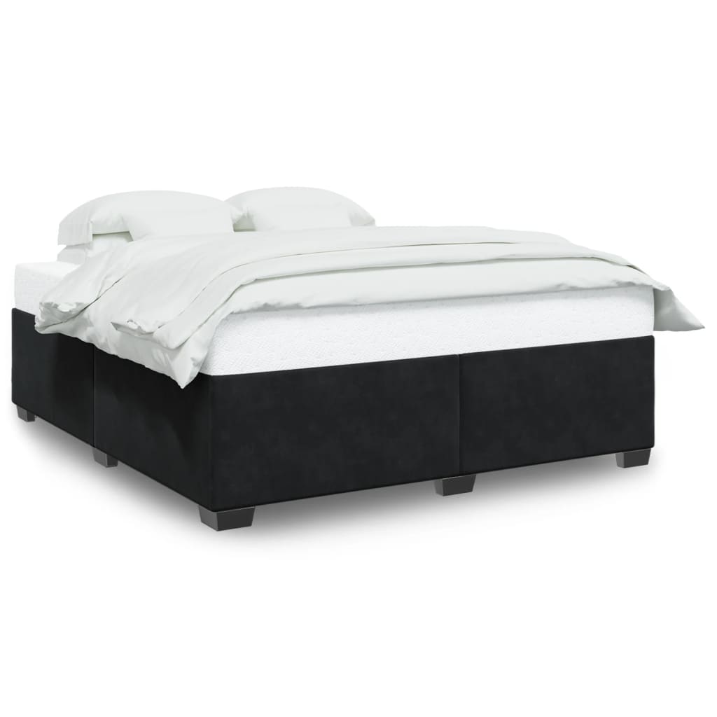 Cadre de lit sans matelas noir 180x200 cm velours - XIOS
