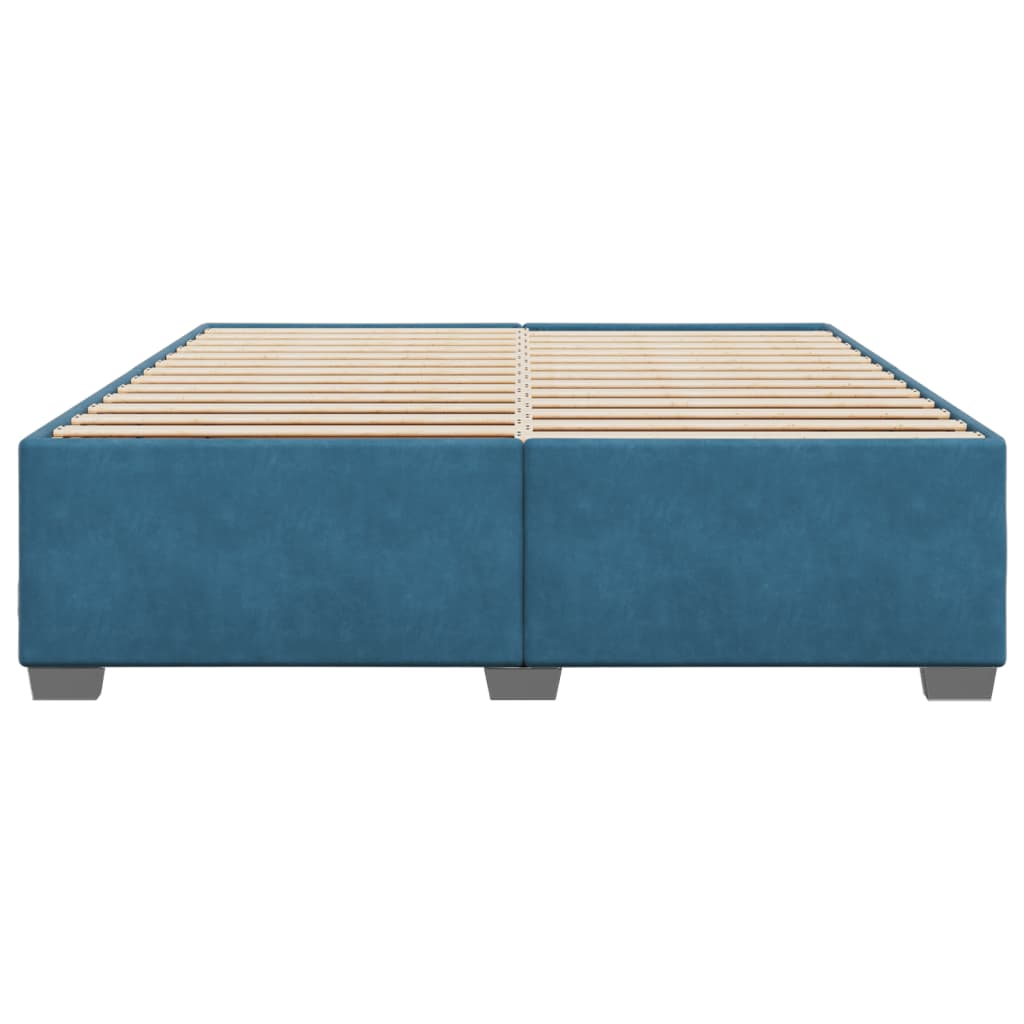 Cadre de lit sans matelas bleu 180x200 cm velours - XIOS