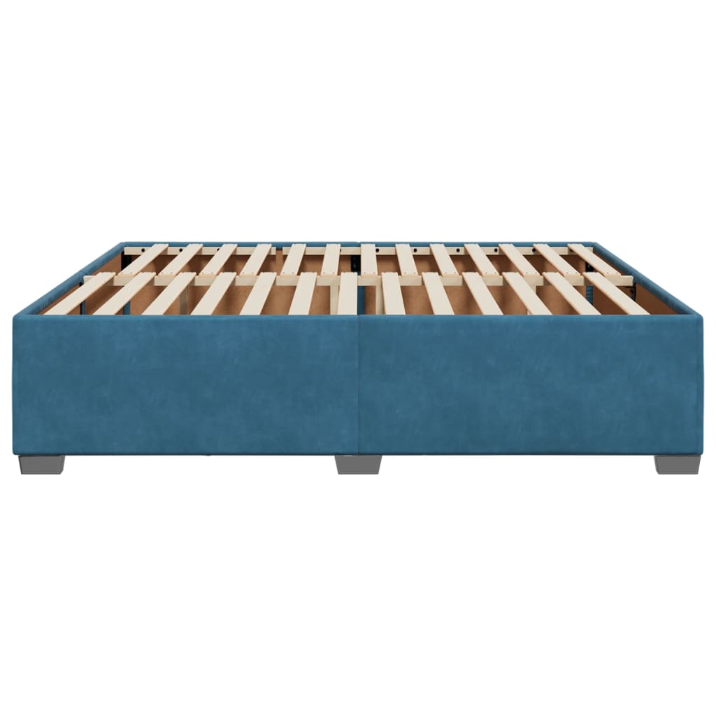 Cadre de lit sans matelas bleu 180x200 cm velours - XIOS