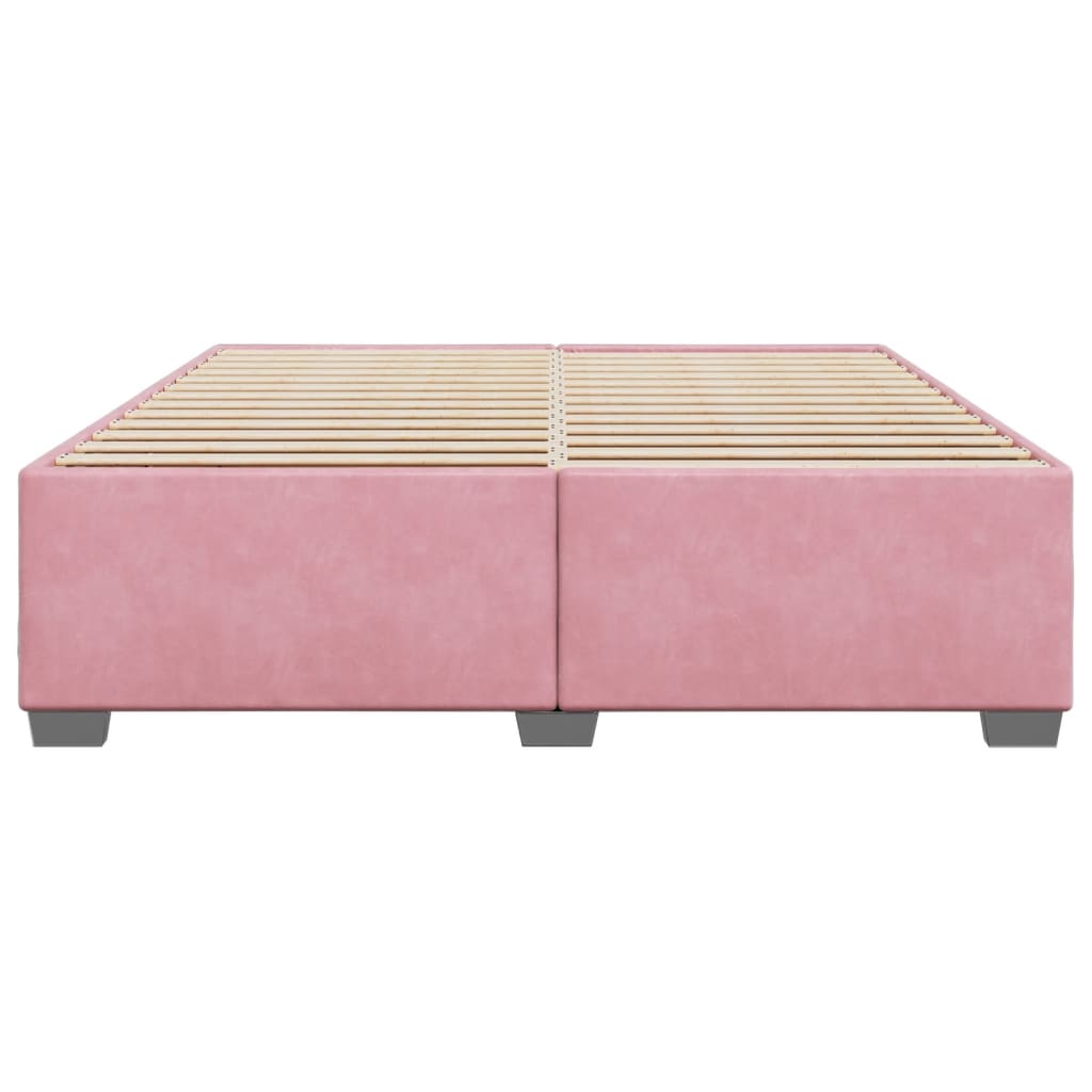 Cadre de lit sans matelas rose 180x200 cm velours - XIOS