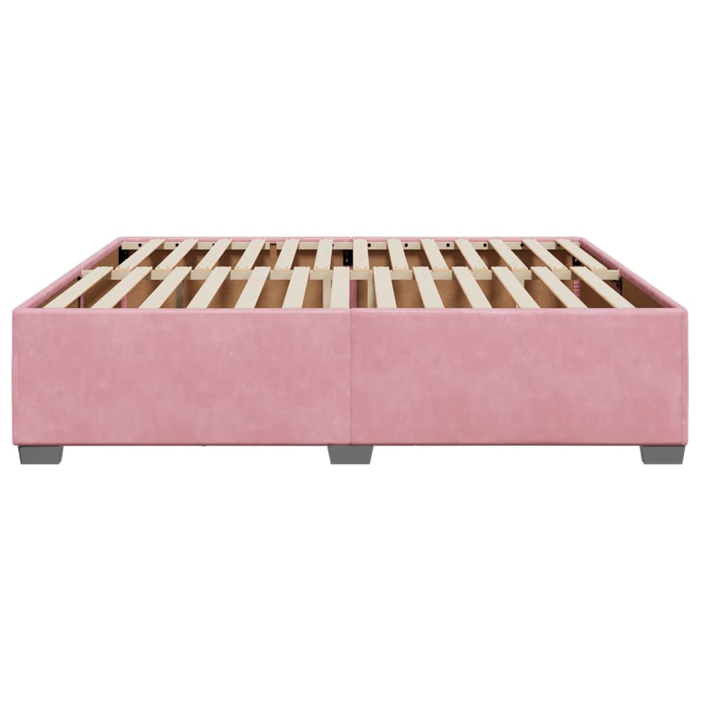 Cadre de lit sans matelas rose 180x200 cm velours - XIOS