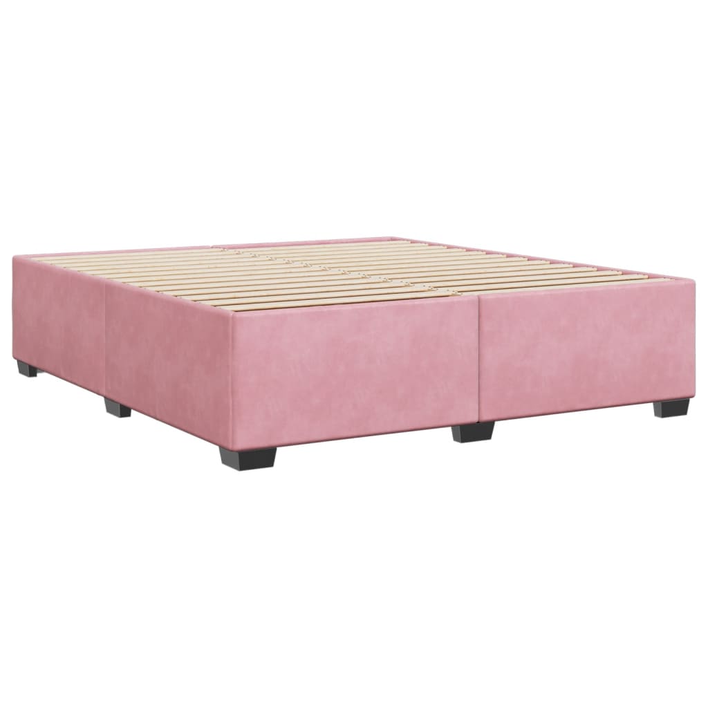 Cadre de lit sans matelas rose 180x200 cm velours - XIOS