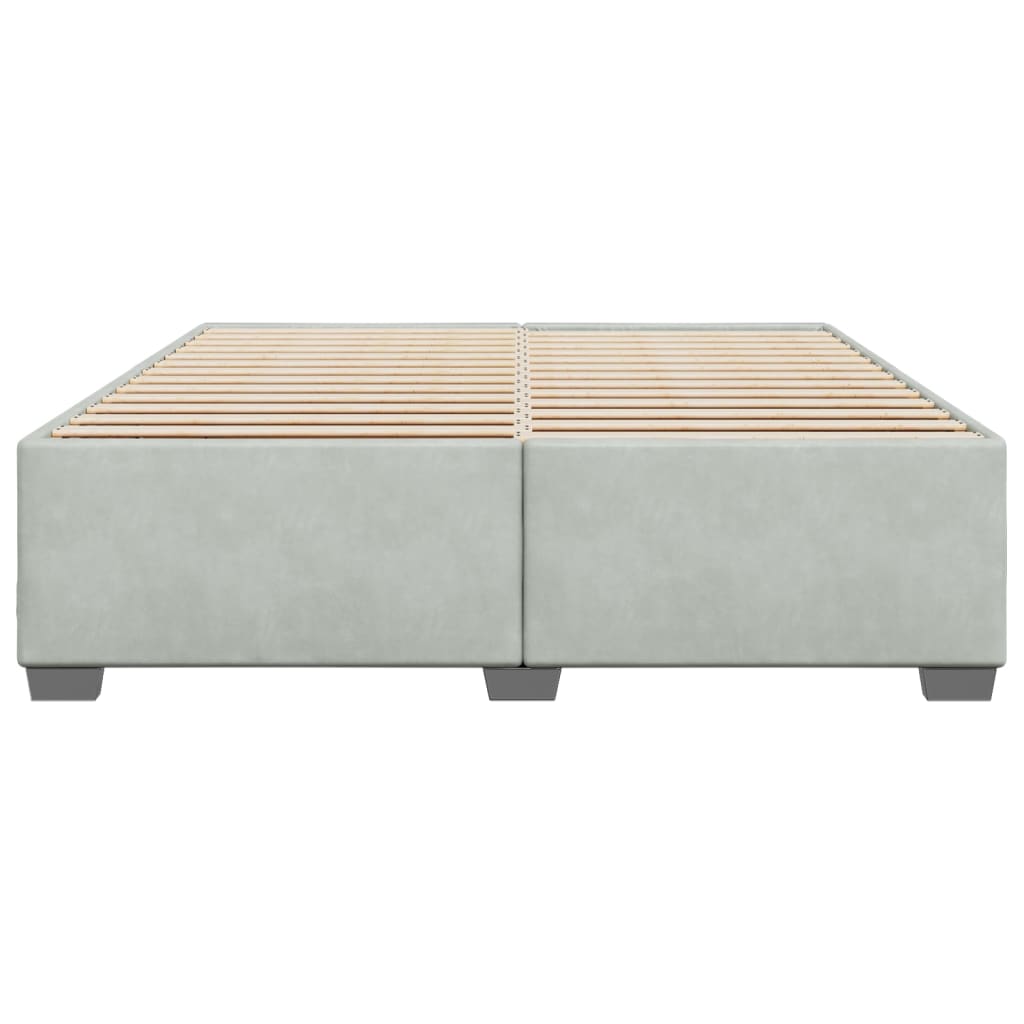 Cadre de lit sans matelas gris clair 200x200 cm velours - XIOS