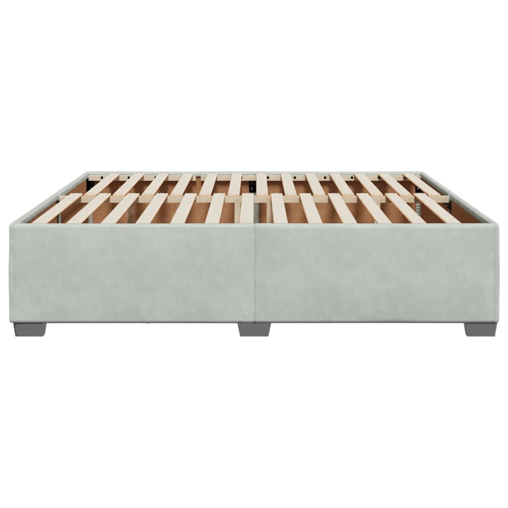 Cadre de lit sans matelas gris clair 200x200 cm velours - XIOS