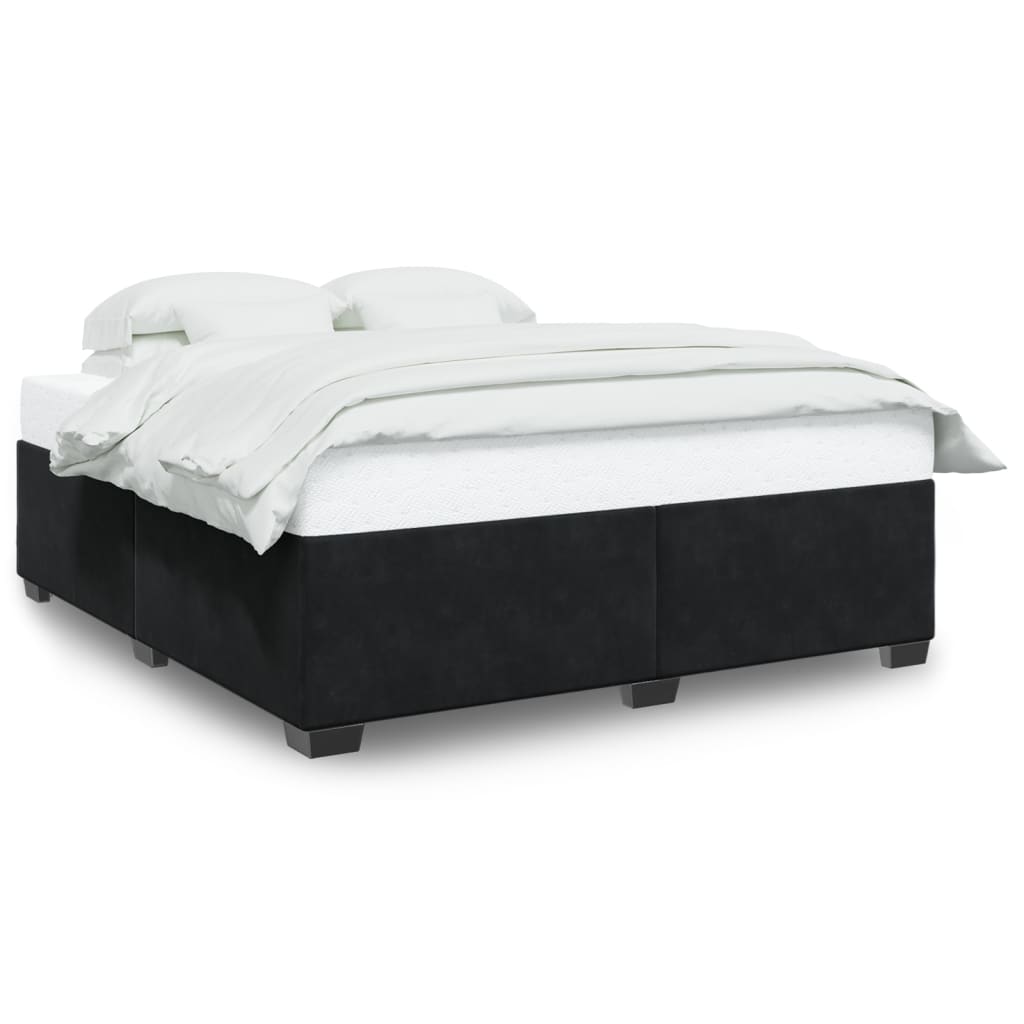 Cadre de lit sans matelas noir 200x200 cm velours - XIOS
