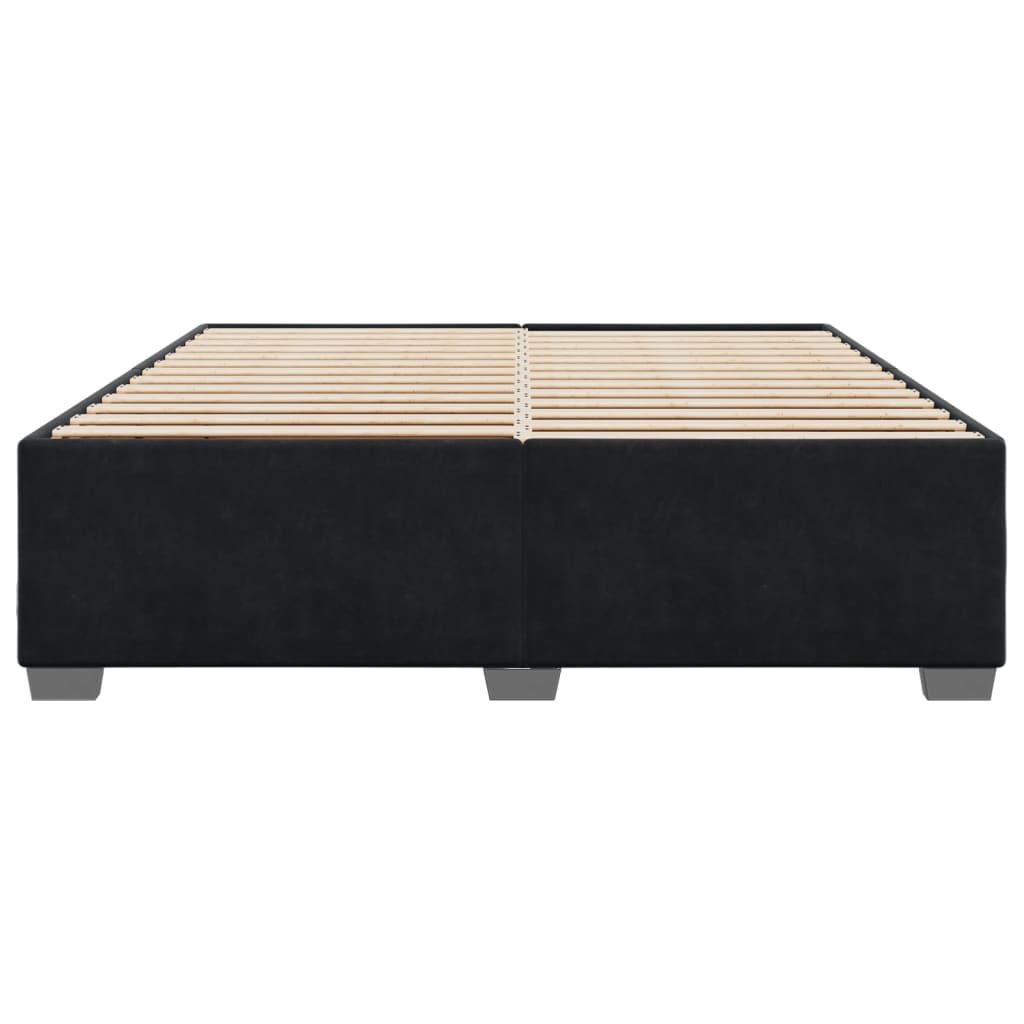 Cadre de lit sans matelas noir 200x200 cm velours - XIOS