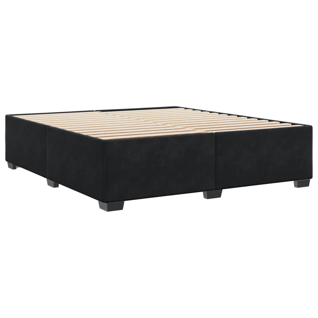 Cadre de lit sans matelas noir 200x200 cm velours - XIOS