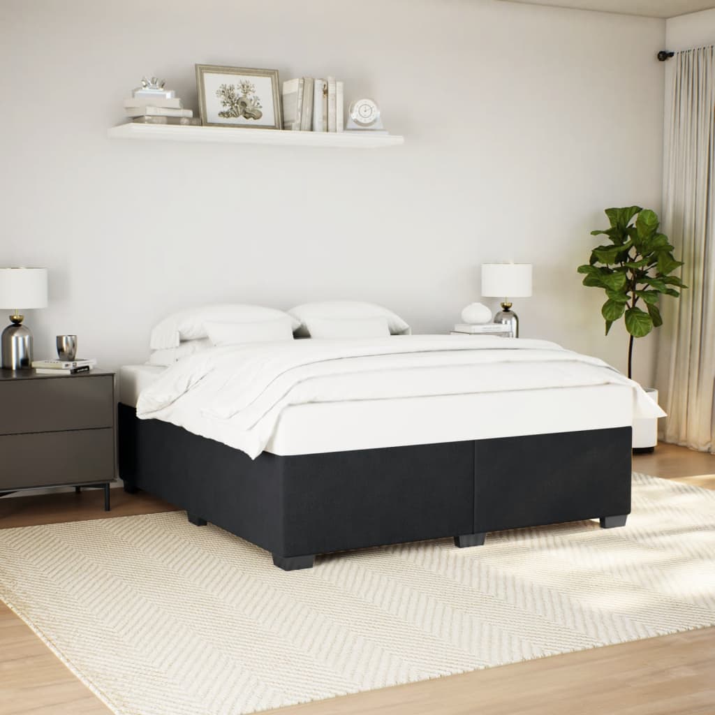 Cadre de lit sans matelas noir 200x200 cm velours - XIOS