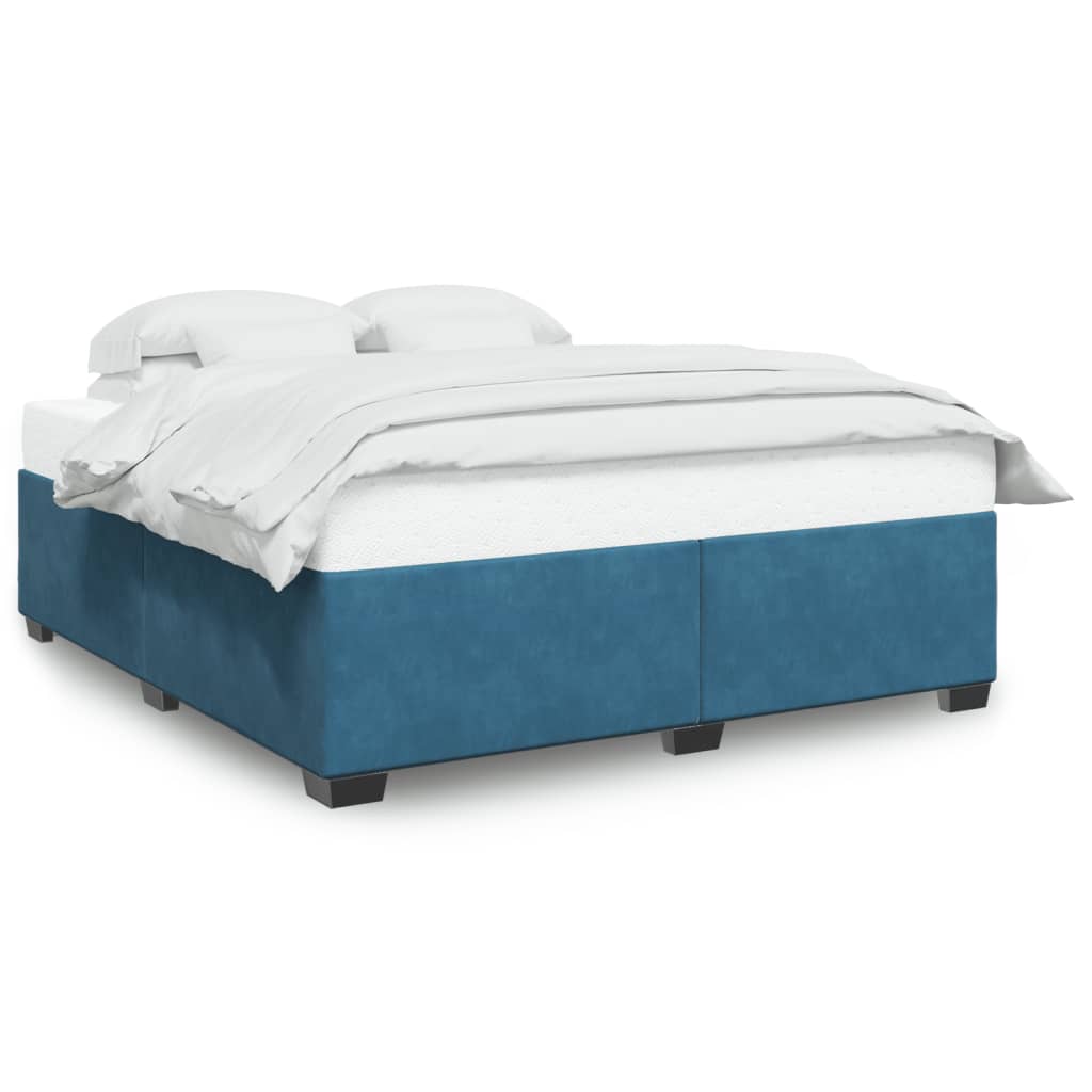 Cadre de lit sans matelas bleu 200x200 cm velours - XIOS
