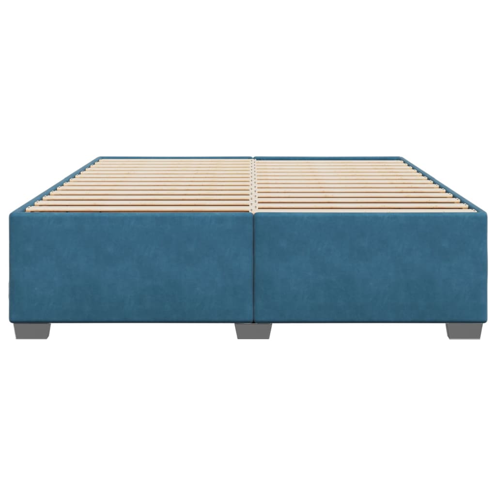 Cadre de lit sans matelas bleu 200x200 cm velours - XIOS