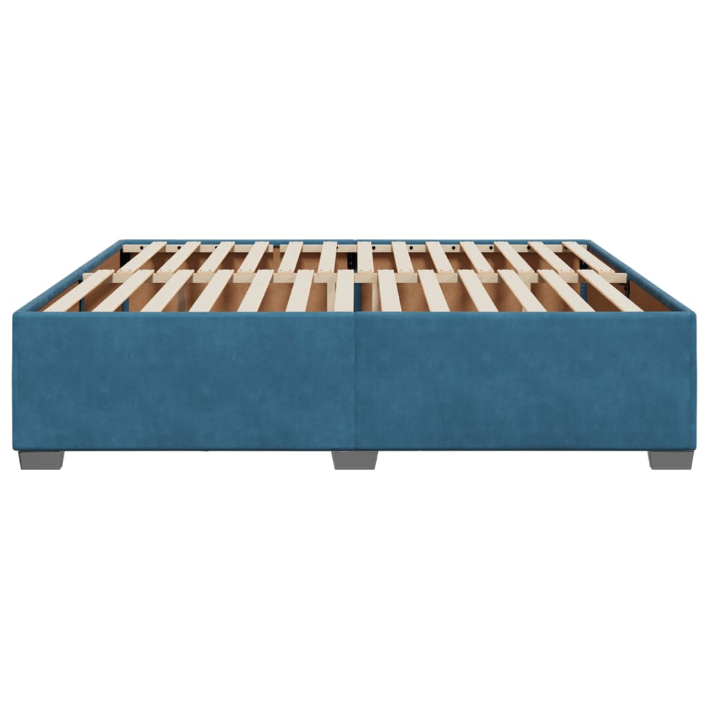 Cadre de lit sans matelas bleu 200x200 cm velours - XIOS