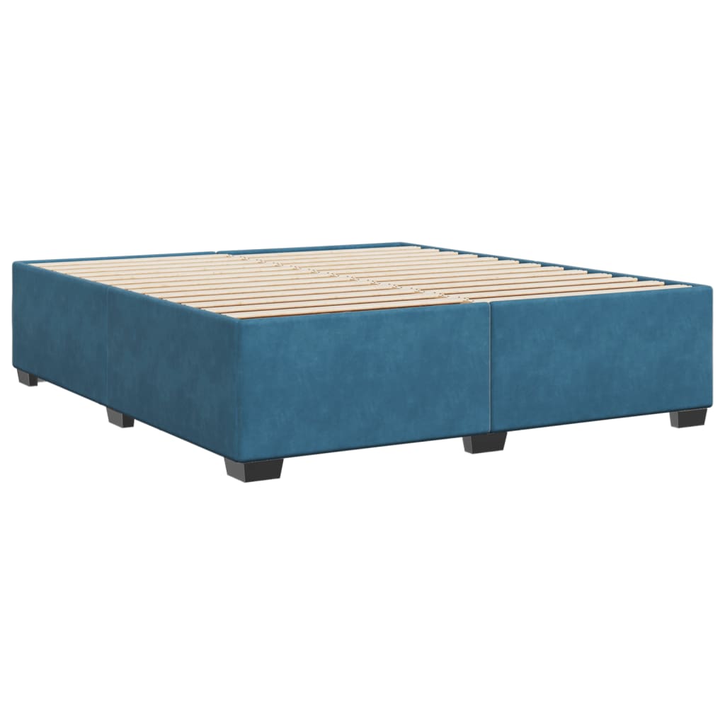 Cadre de lit sans matelas bleu 200x200 cm velours - XIOS
