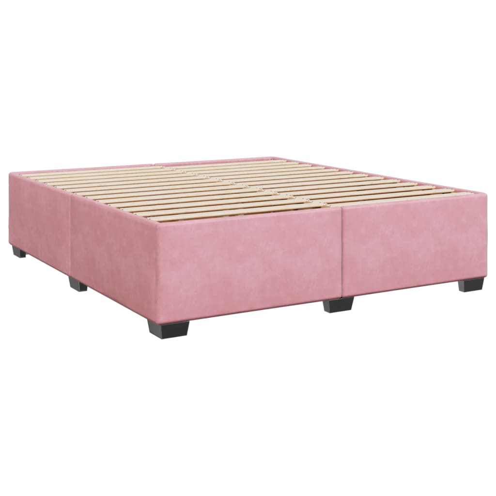 Cadre de lit sans matelas rose 200x200 cm velours - XIOS