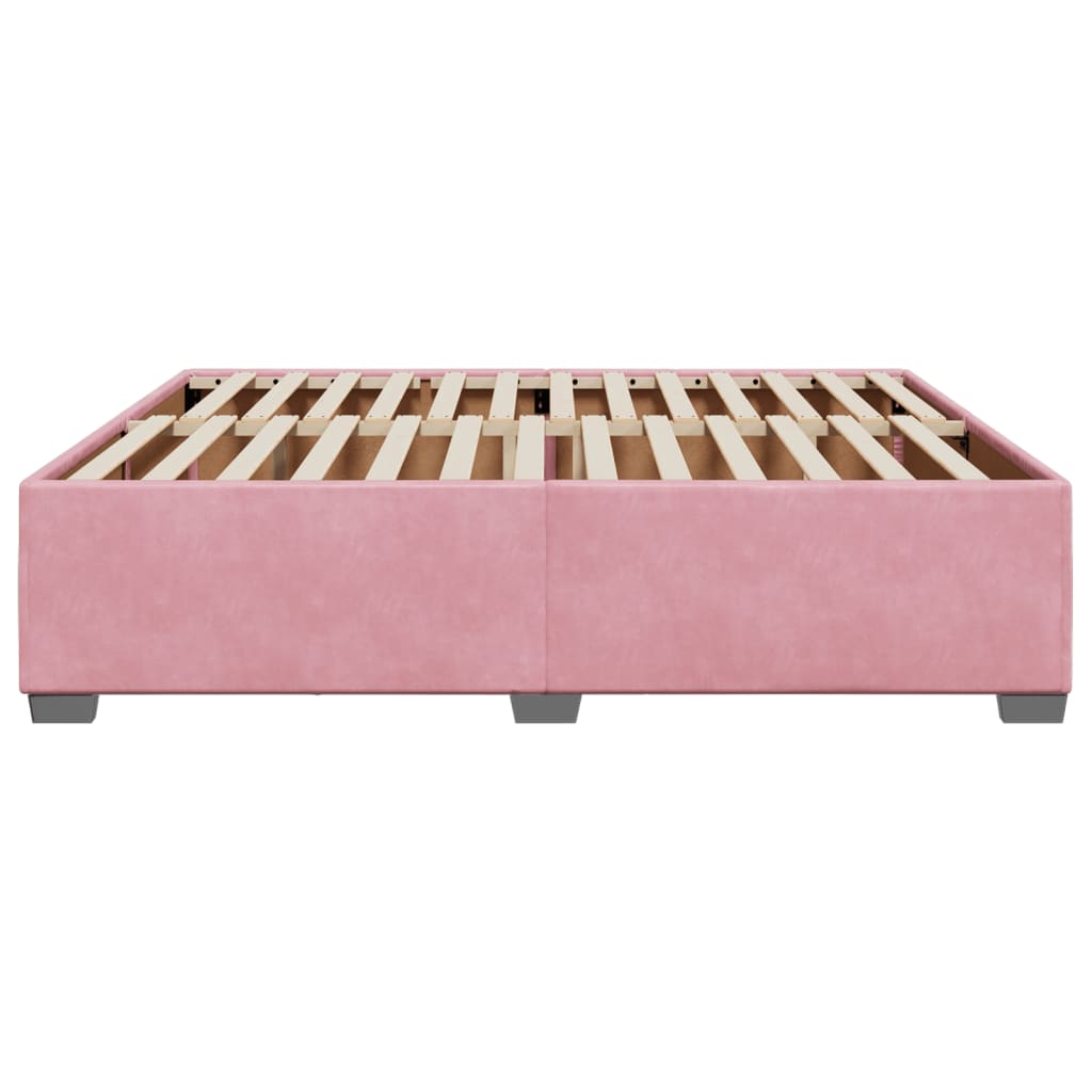 Cadre de lit sans matelas rose 200x200 cm velours - XIOS