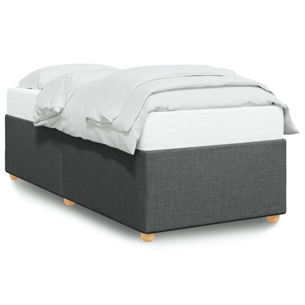 Cadre de lit sans matelas gris foncé 80x200 cm tissu - XIOS
