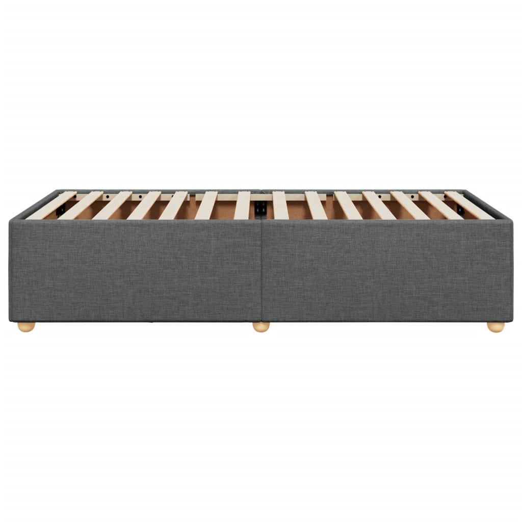 Cadre de lit sans matelas gris foncé 80x200 cm tissu - XIOS