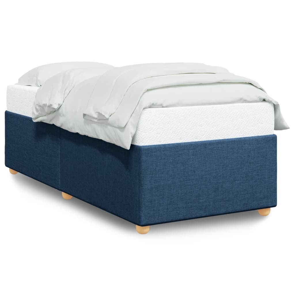 Cadre de lit sans matelas bleu 80x200 cm tissu - XIOS