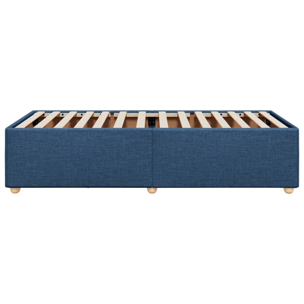 Cadre de lit sans matelas bleu 80x200 cm tissu - XIOS