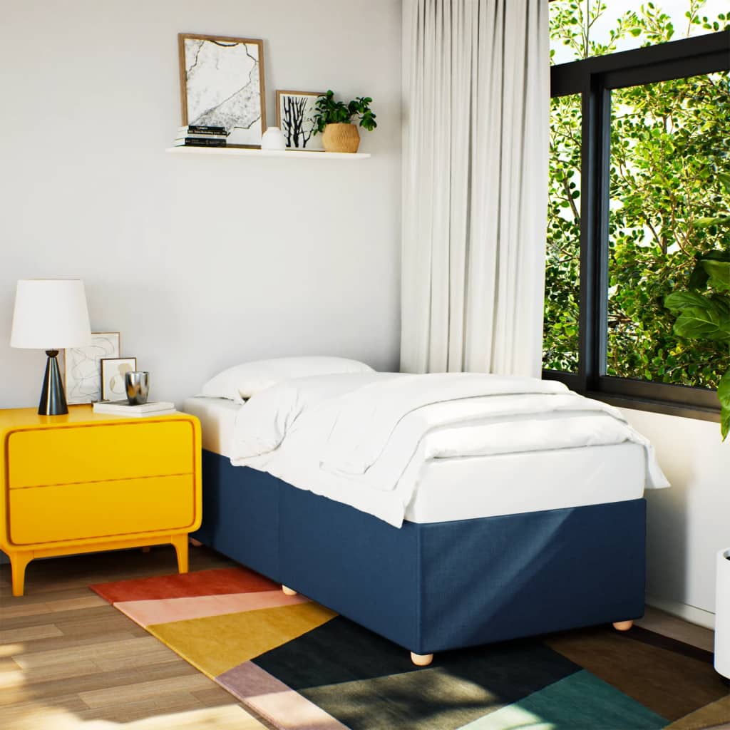 Cadre de lit sans matelas bleu 80x200 cm tissu - XIOS