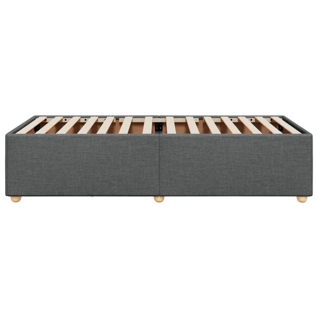 Cadre de lit sans matelas gris foncé 90x190 cm tissu - XIOS