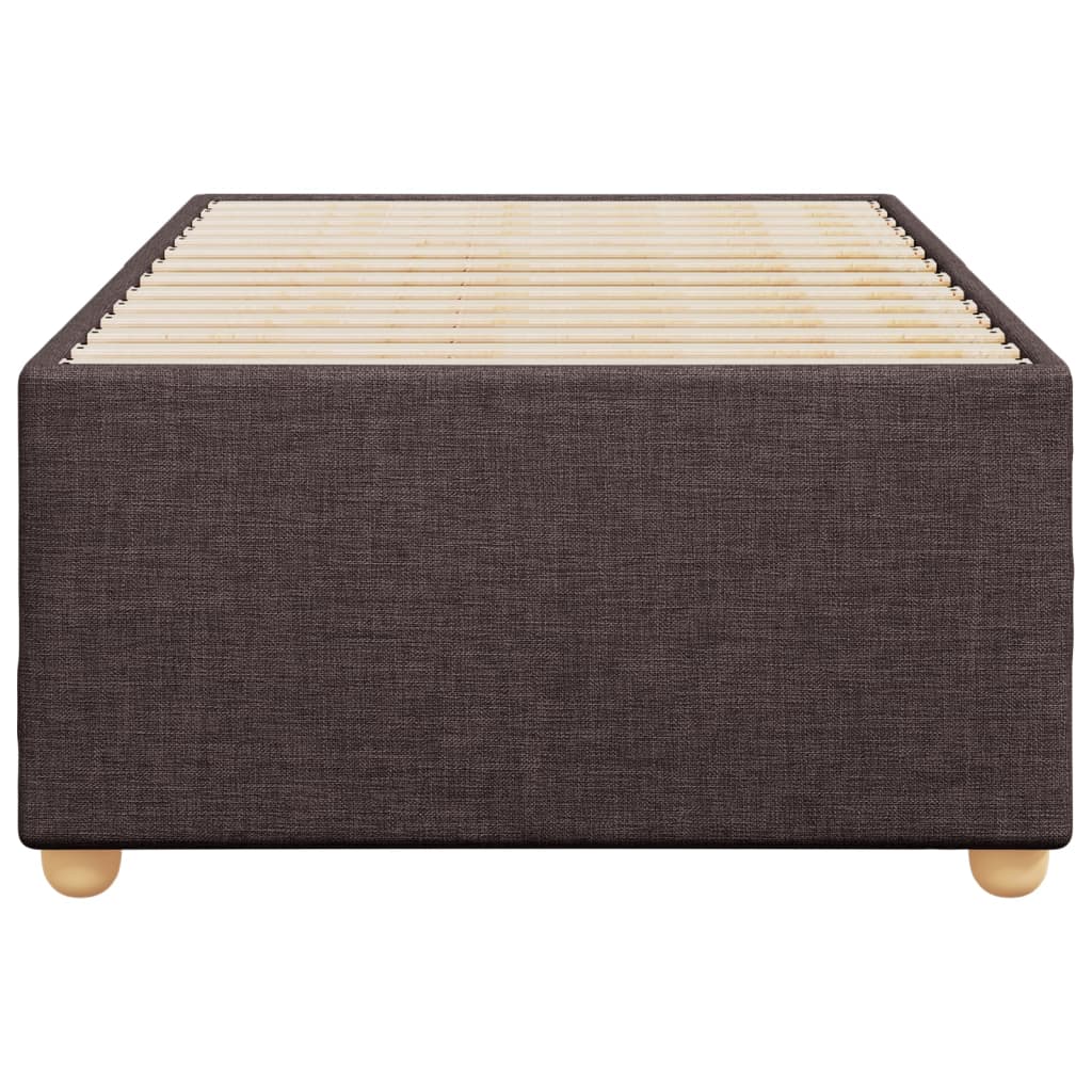 Cadre de lit sans matelas marron foncé 90x190 cm tissu - XIOS