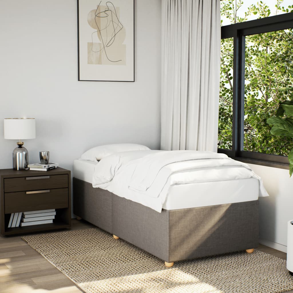 Cadre de lit sans matelas taupe 90x190 cm tissu - XIOS