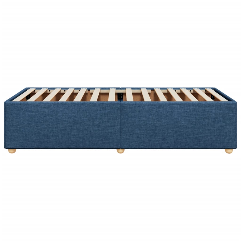 Cadre de lit sans matelas bleu 90x190 cm tissu - XIOS