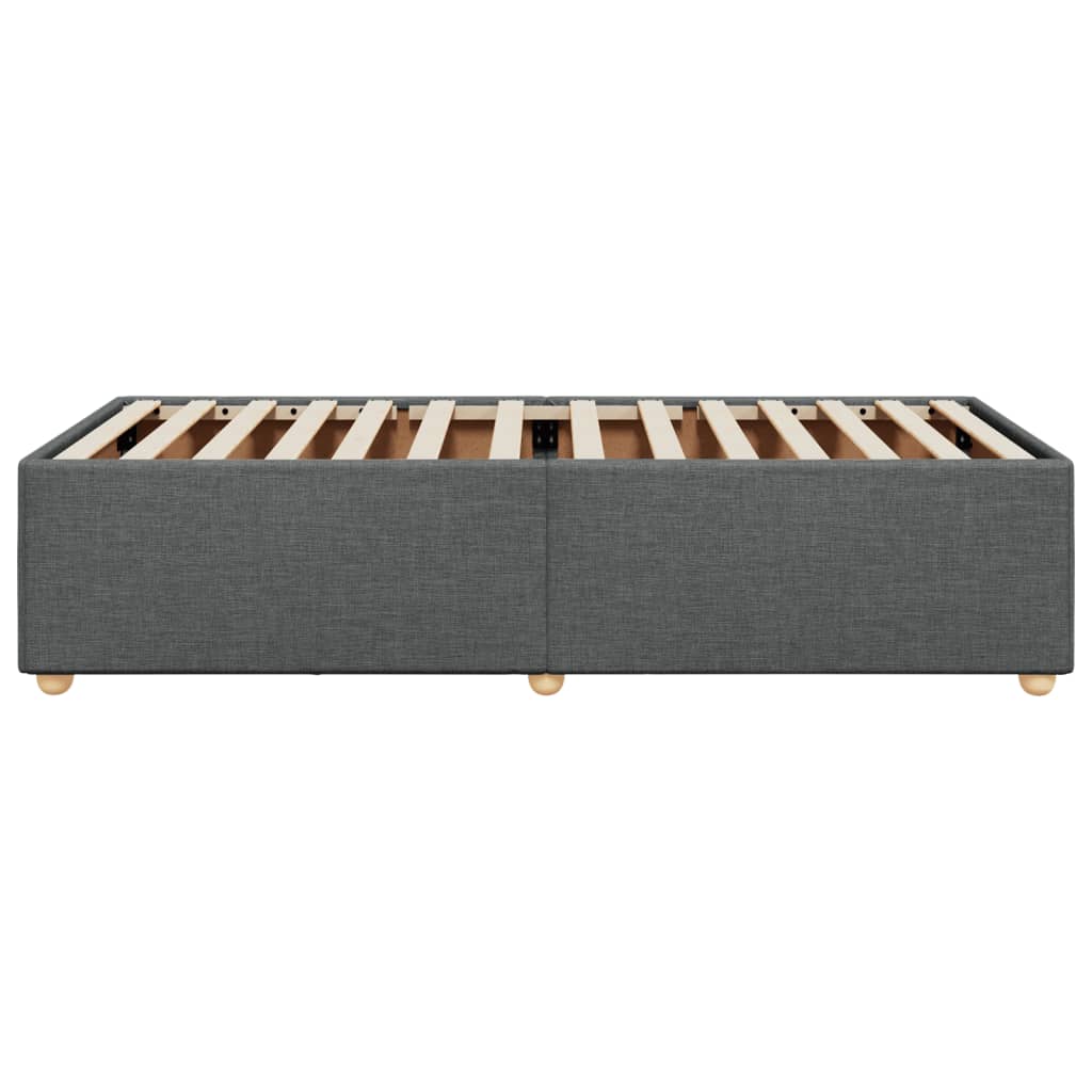 Cadre de lit sans matelas gris foncé 90x200 cm tissu - XIOS