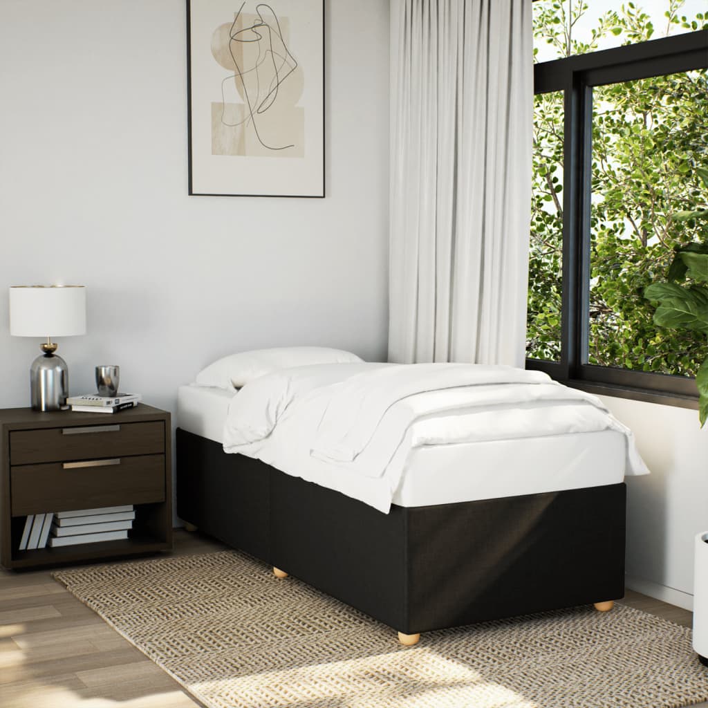 Cadre de lit sans matelas noir 90x200 cm tissu - XIOS