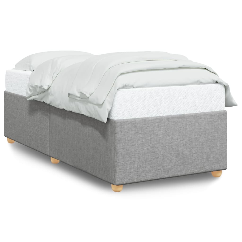 Cadre de lit sans matelas gris clair 100x200 cm tissu - XIOS