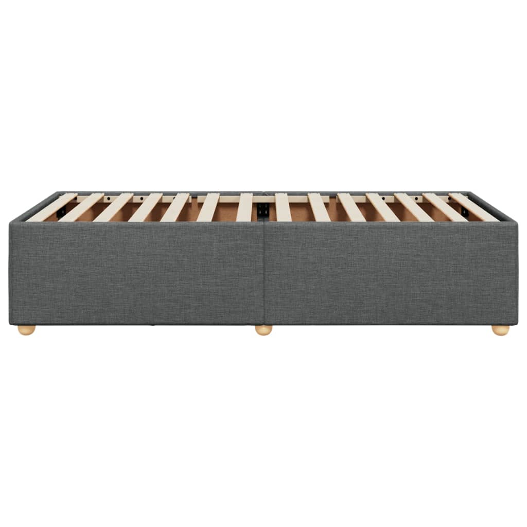 Cadre de lit sans matelas gris foncé 100x200 cm tissu - XIOS