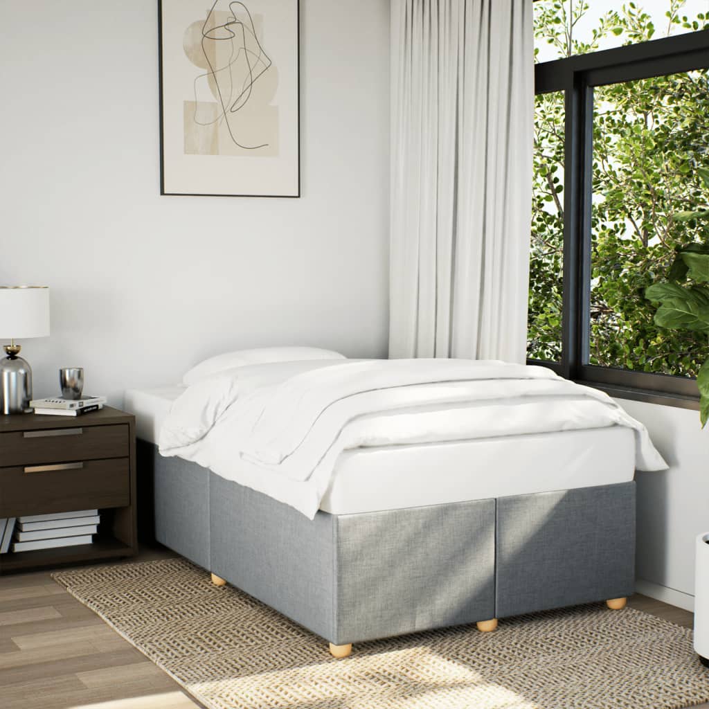 Cadre de lit sans matelas gris clair 120x190 cm tissu - XIOS