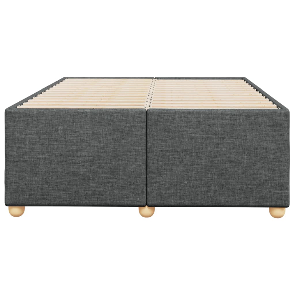 Cadre de lit sans matelas gris foncé 120x190 cm tissu - XIOS