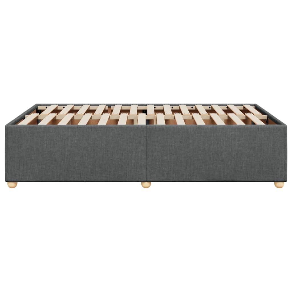 Cadre de lit sans matelas gris foncé 120x190 cm tissu - XIOS