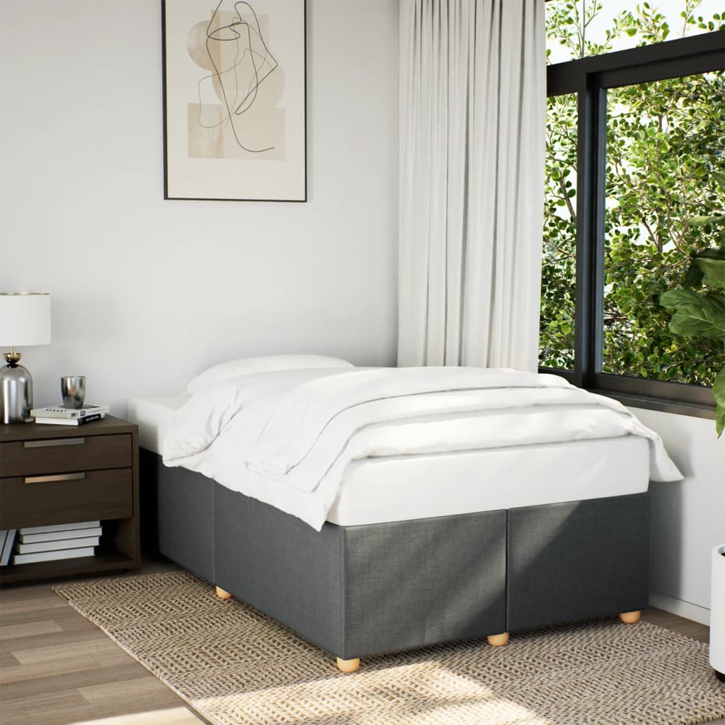 Cadre de lit sans matelas gris foncé 120x190 cm tissu - XIOS
