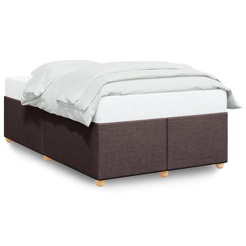 Cadre de lit sans matelas marron foncé 120x190 cm tissu - XIOS