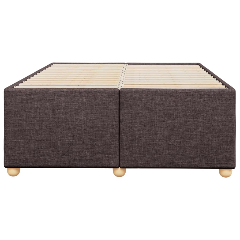 Cadre de lit sans matelas marron foncé 120x190 cm tissu - XIOS