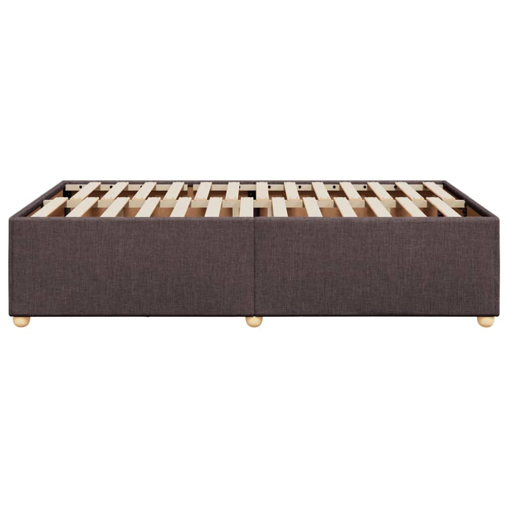 Cadre de lit sans matelas marron foncé 120x190 cm tissu - XIOS