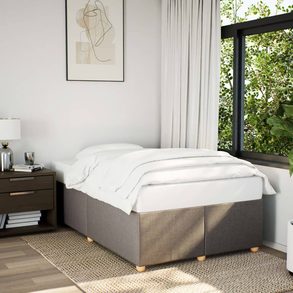 Cadre de lit sans matelas taupe 120x190 cm tissu - XIOS