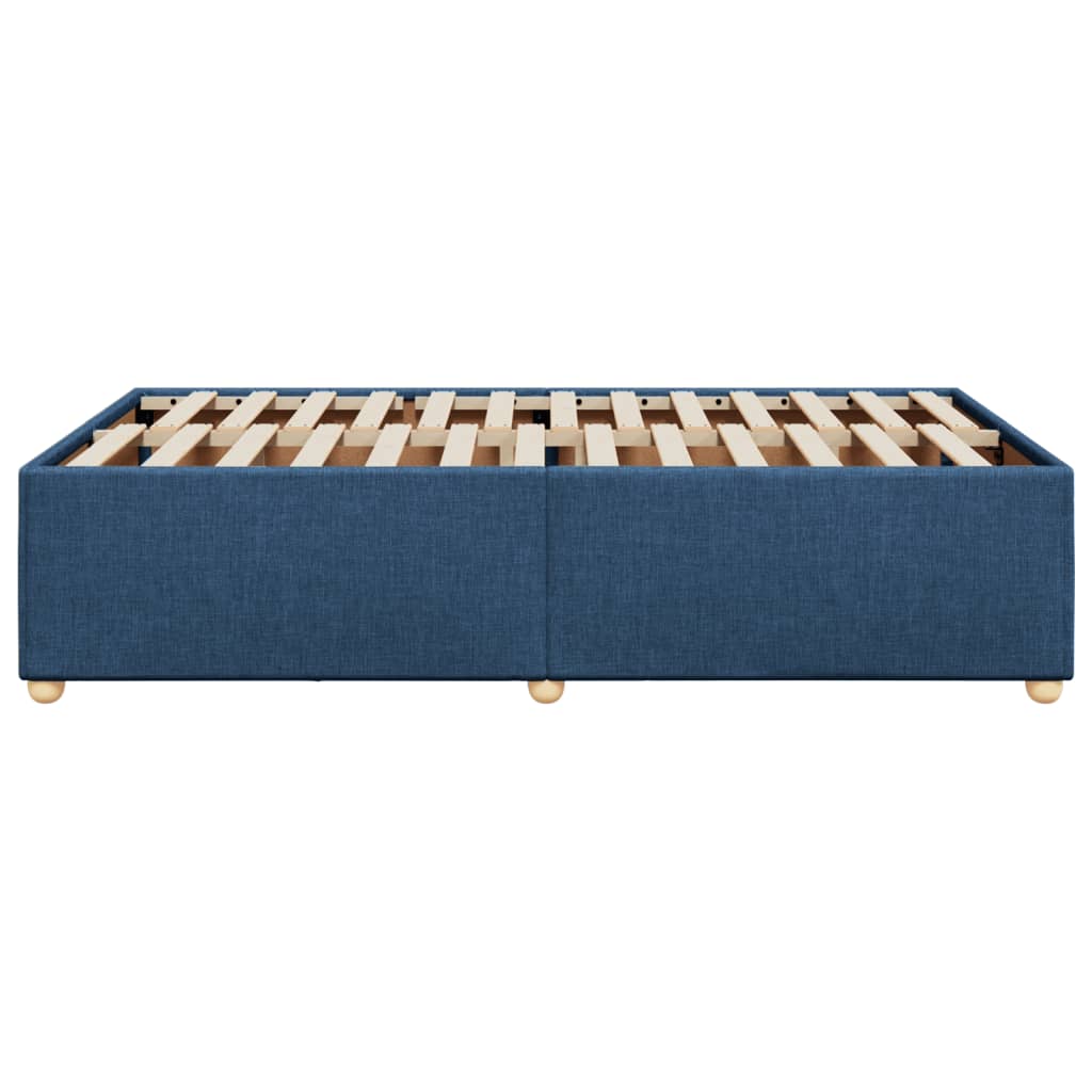 Cadre de lit sans matelas bleu 120x190 cm tissu - XIOS