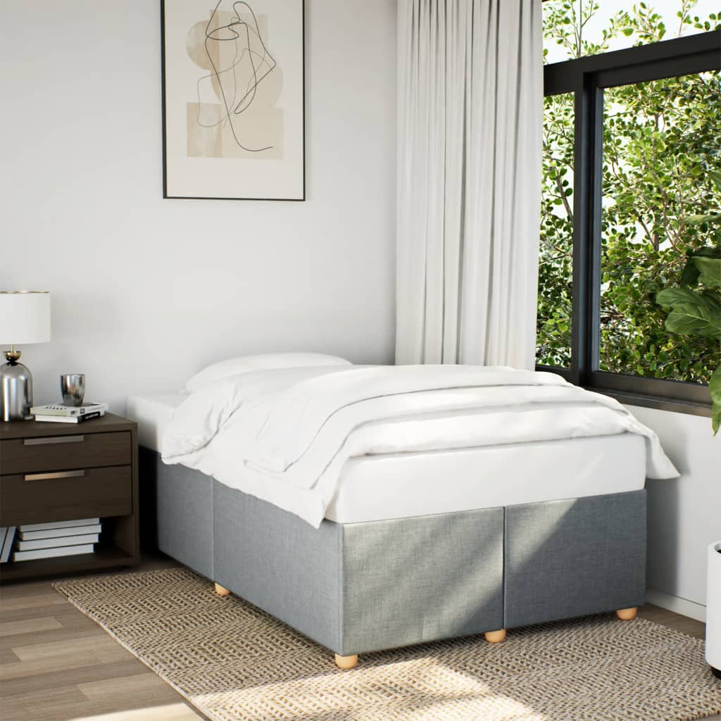 Cadre de lit sans matelas gris clair 120x200 cm tissu - XIOS