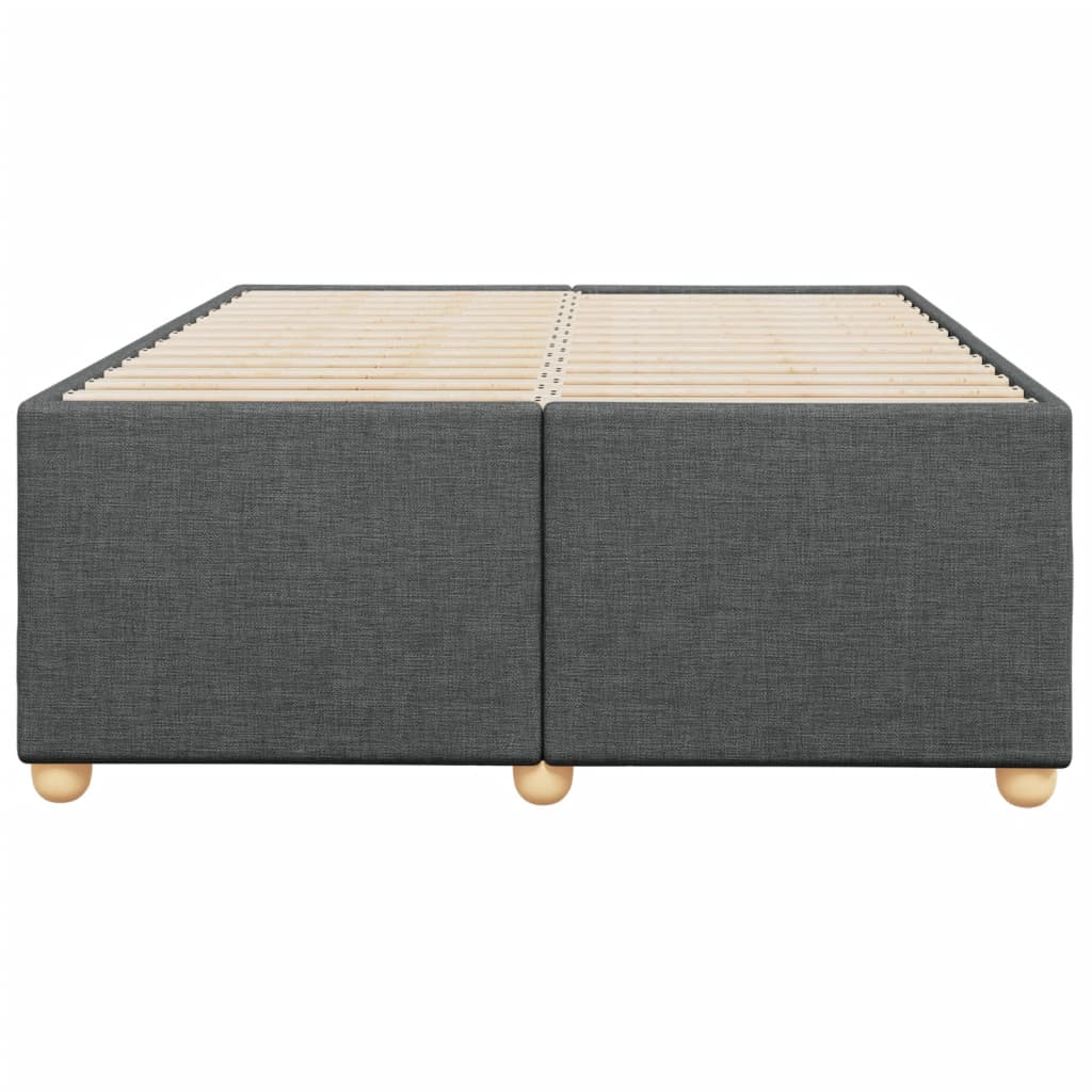 Cadre de lit sans matelas gris foncé 120x200 cm tissu - XIOS