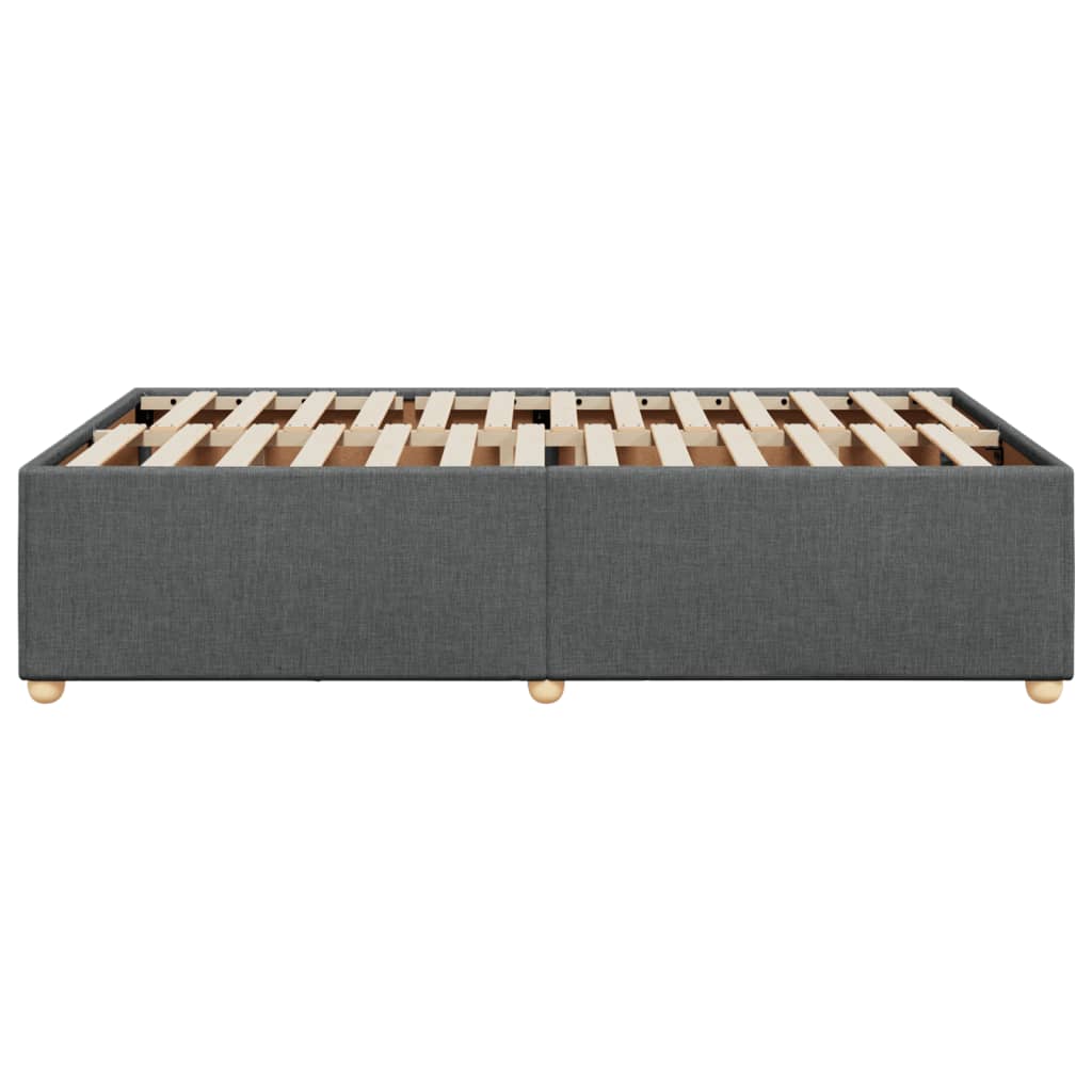 Cadre de lit sans matelas gris foncé 120x200 cm tissu - XIOS